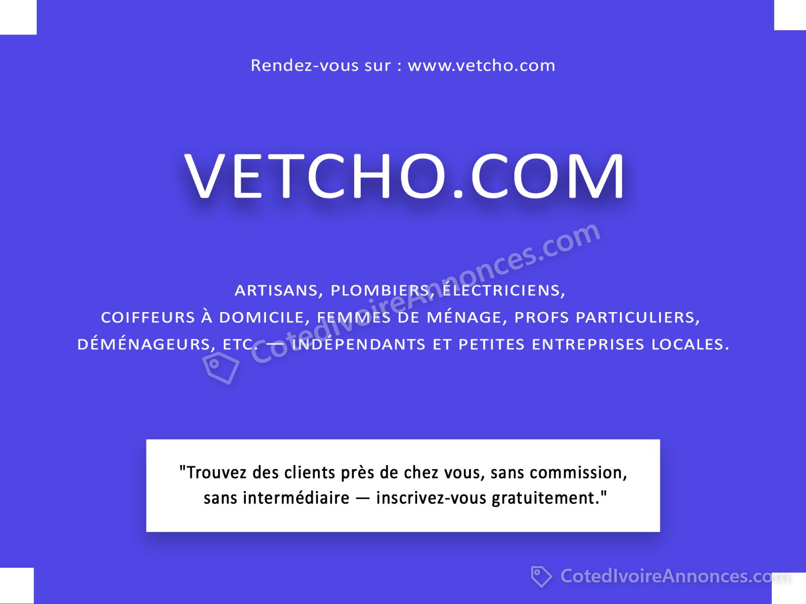 Plateforme de mise en relation — Informatique à Abidjan