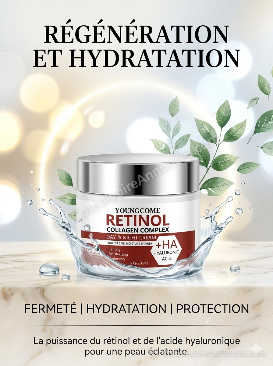 Crème Rétinol & Complexe Collagène Youngcome – Régénération (60g) à Abidjan