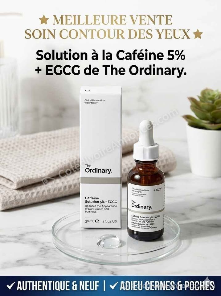 The Ordinary – Solution à la Caféine 5% + EGCG : Adieu cernes et poches ! à Abidjan