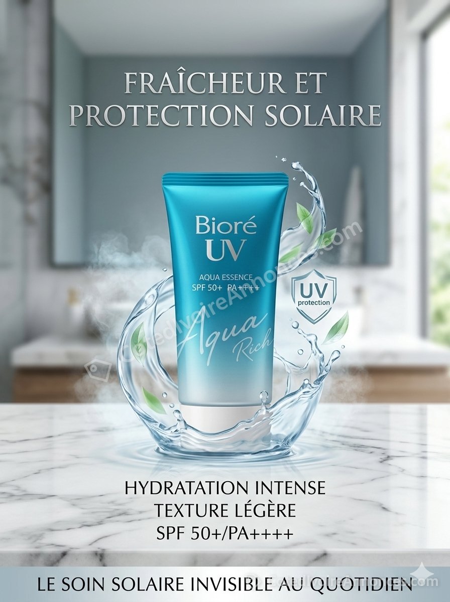 Crème Solaire Bioré UV Aqua Rich SPF 50+ – Protection Invisible à Abidjan