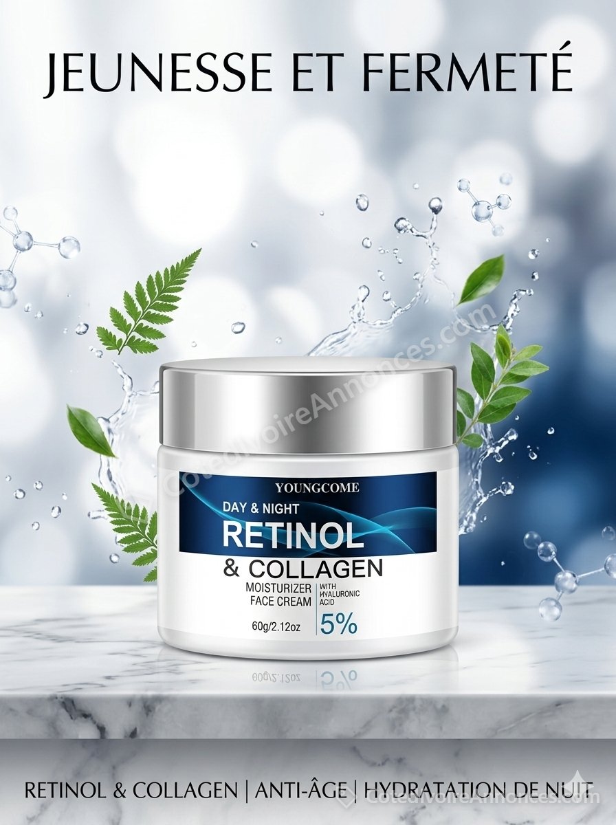 Crème Anti-Âge Rétinol & Collagène Youngcome – Jeunesse et Fermeté à Abidjan