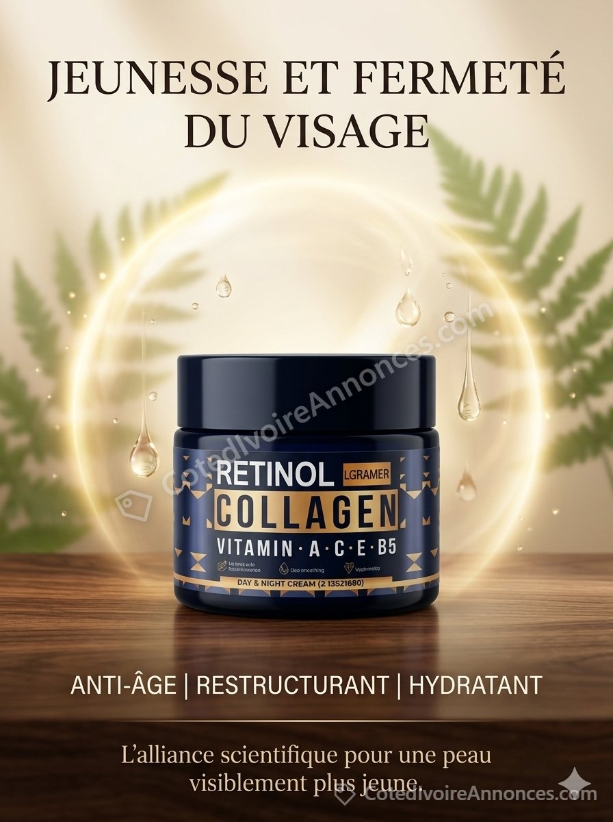 Crème Rétinol & Collagène LGRAMER – Jeunesse et Fermeté (60g) à Abidjan