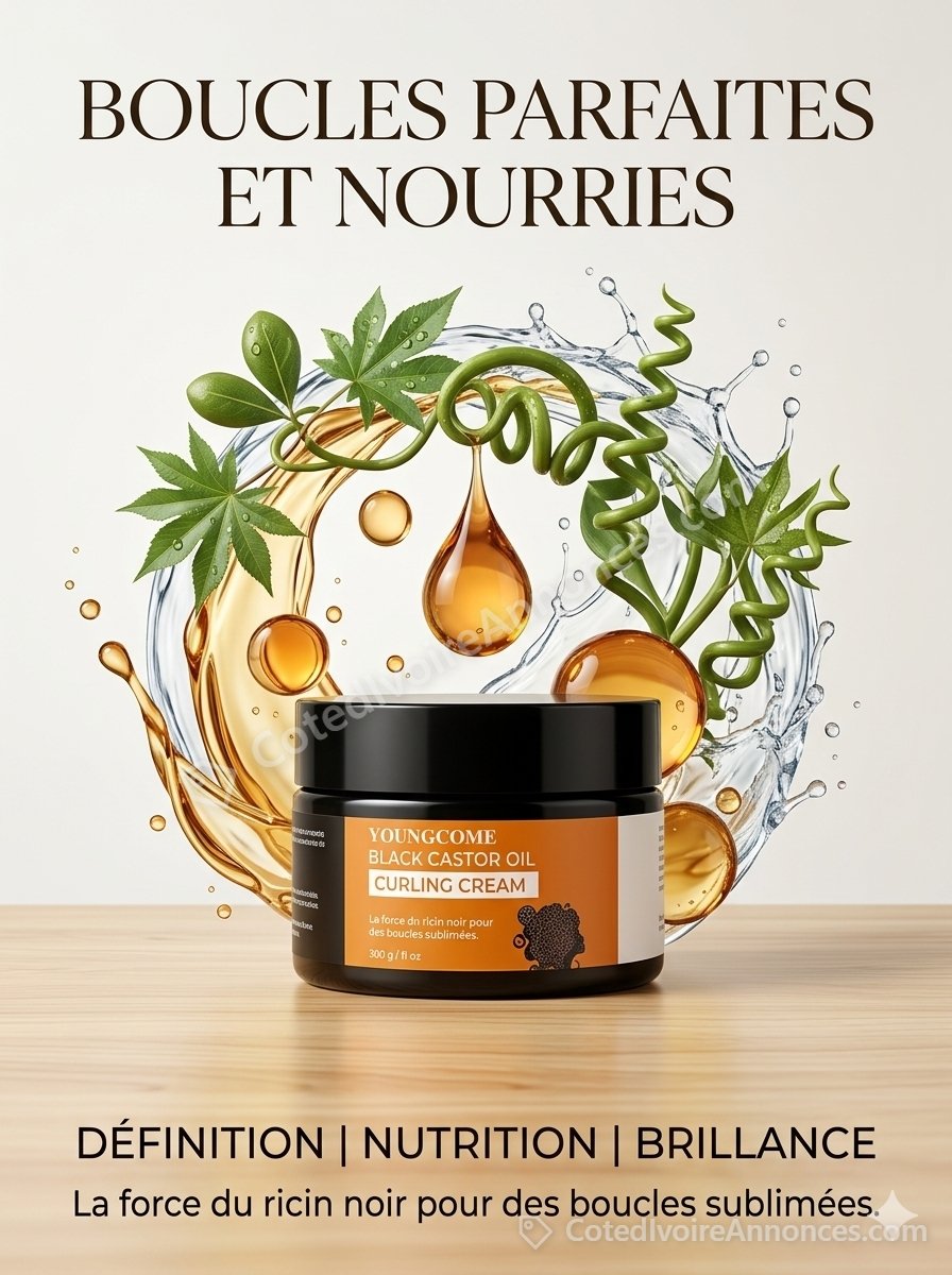 Crème Activatrice de Boucles Youngcome au Ricin Noir – 40g à Abidjan