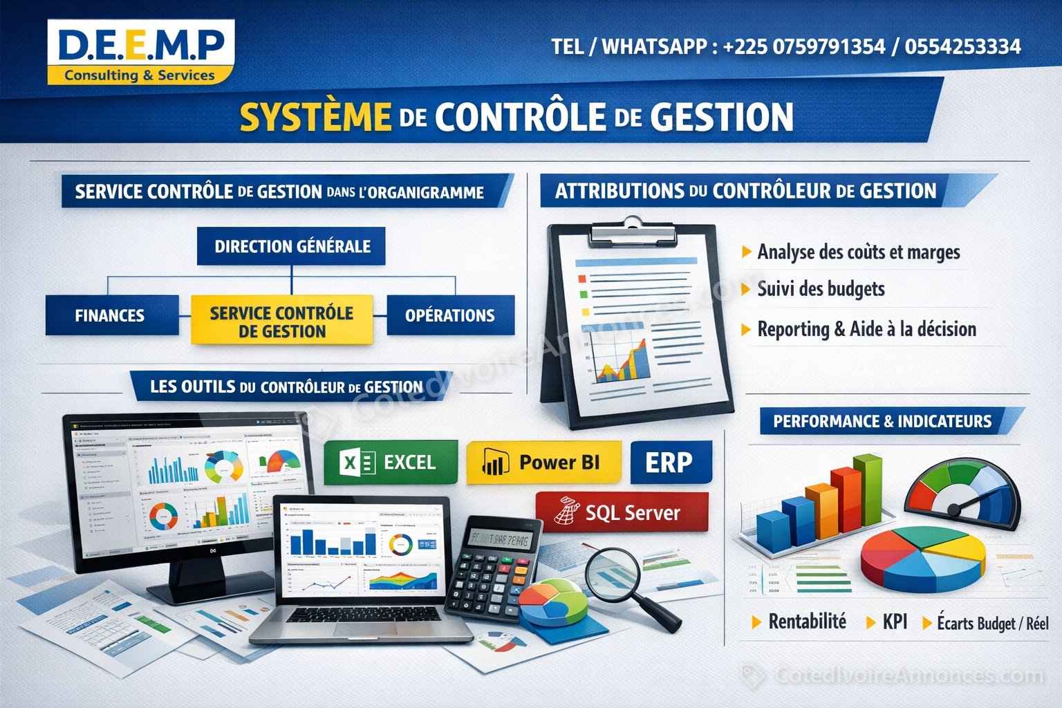 MISE EN PLACE OU A JOUR D'UN SYSTEME DE CONTRÔLE DE GESTION — Services à Abidjan