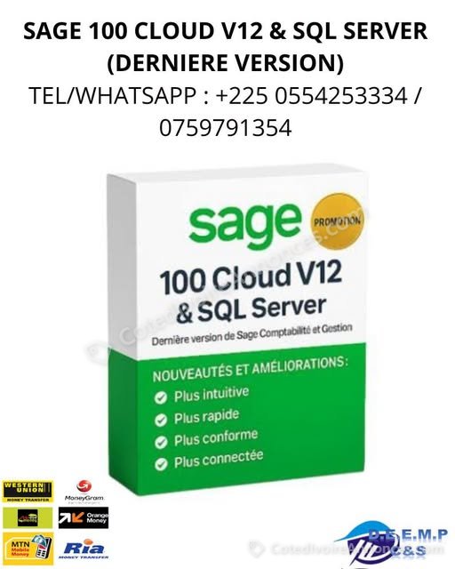 INSTALLATION ET PARAMETRAGE DE SAGE 100 CLOUD (comptabilité, stocks, paie, GESCOM ....)V12 — Services à Abidjan