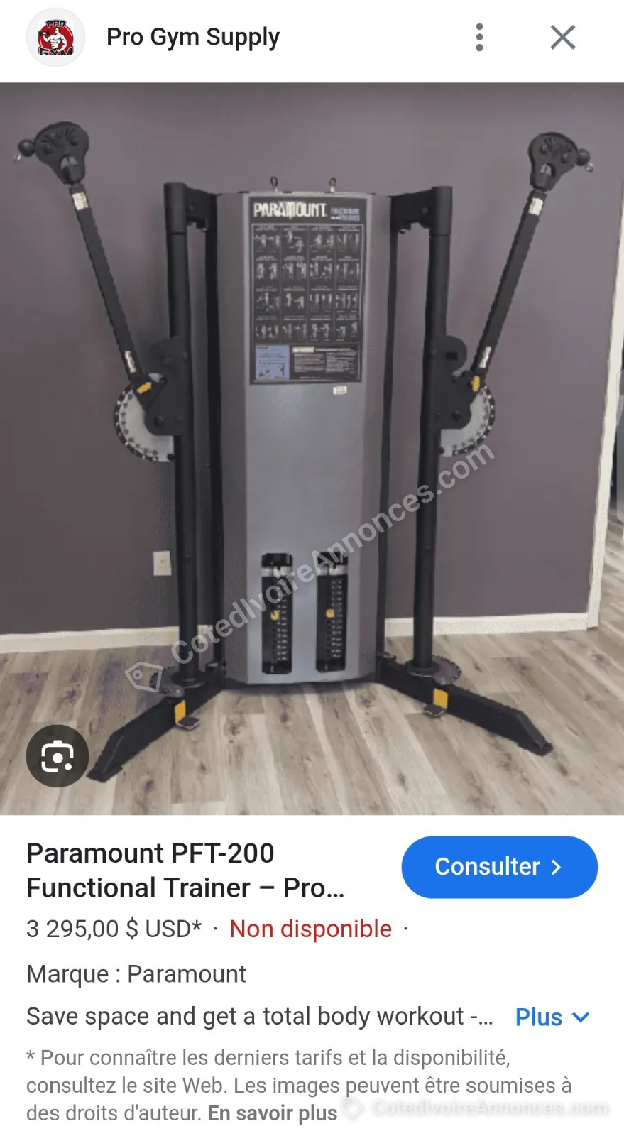 combiné musculation PARAMOUNT PFT 200 — Loisirs à Abidjan