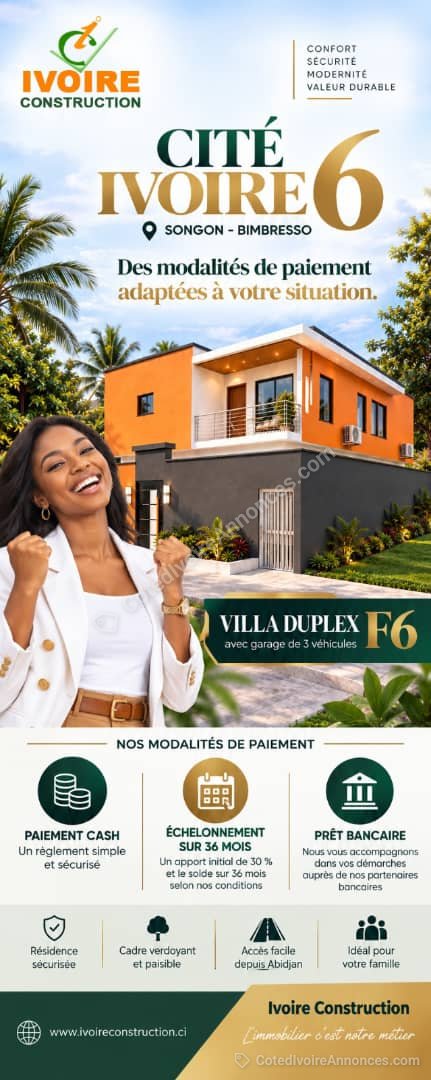 vente de villas Cité Ivoire — Immobilier à Abidjan