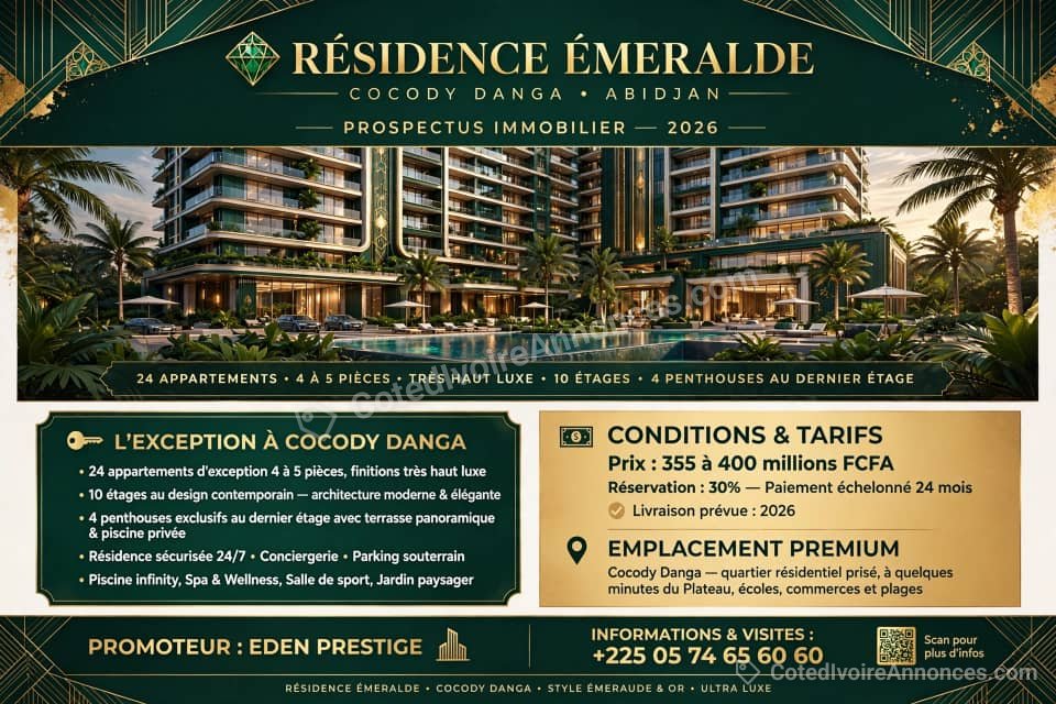 résidence émeraude — Immobilier à Abidjan