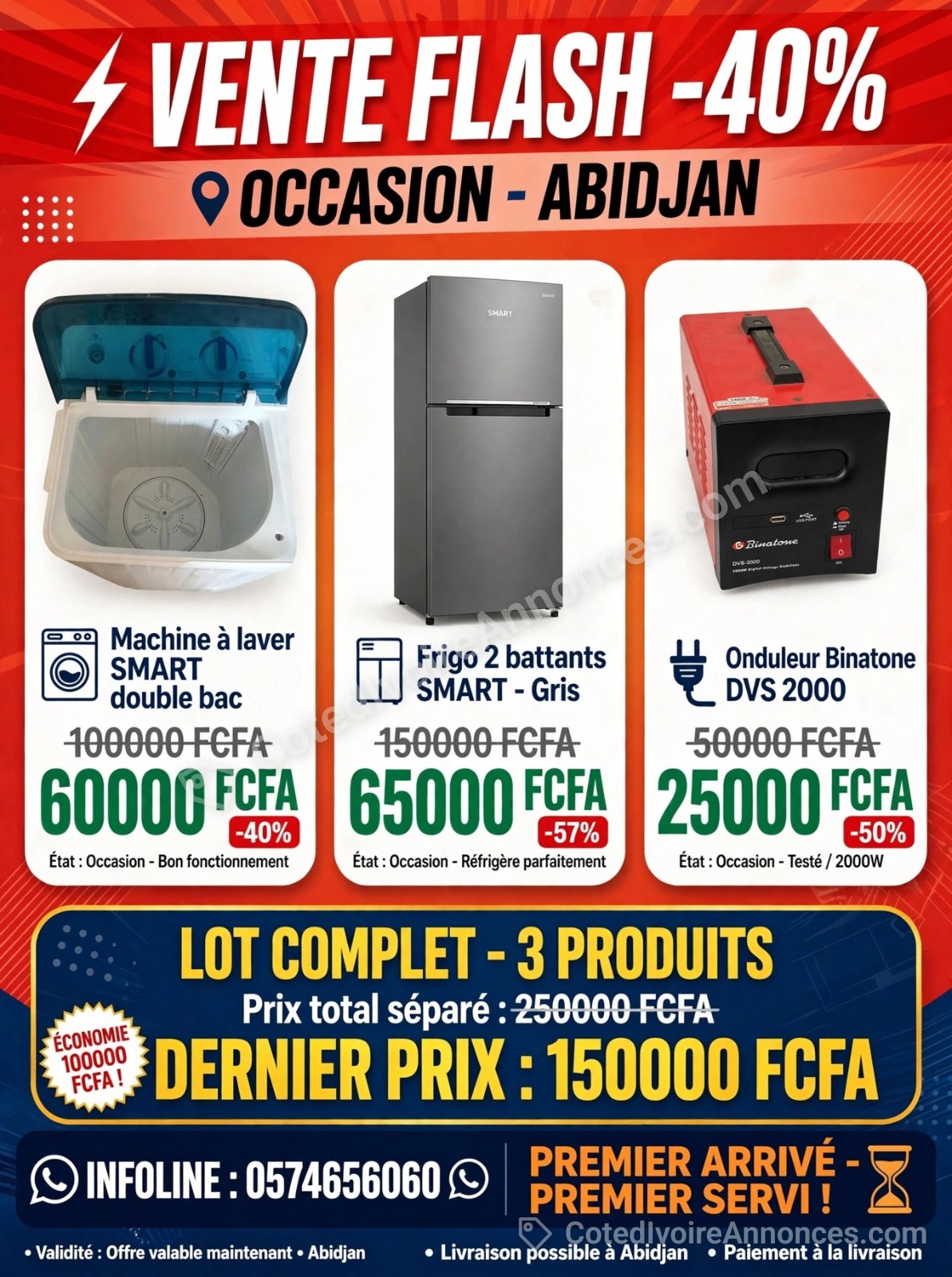 vente de machine à laver de frigo et onduleur — Électronique à Abidjan