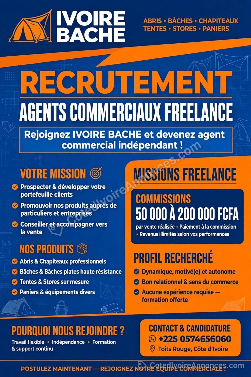 recherche commerciaux free lance — Emploi à Abidjan