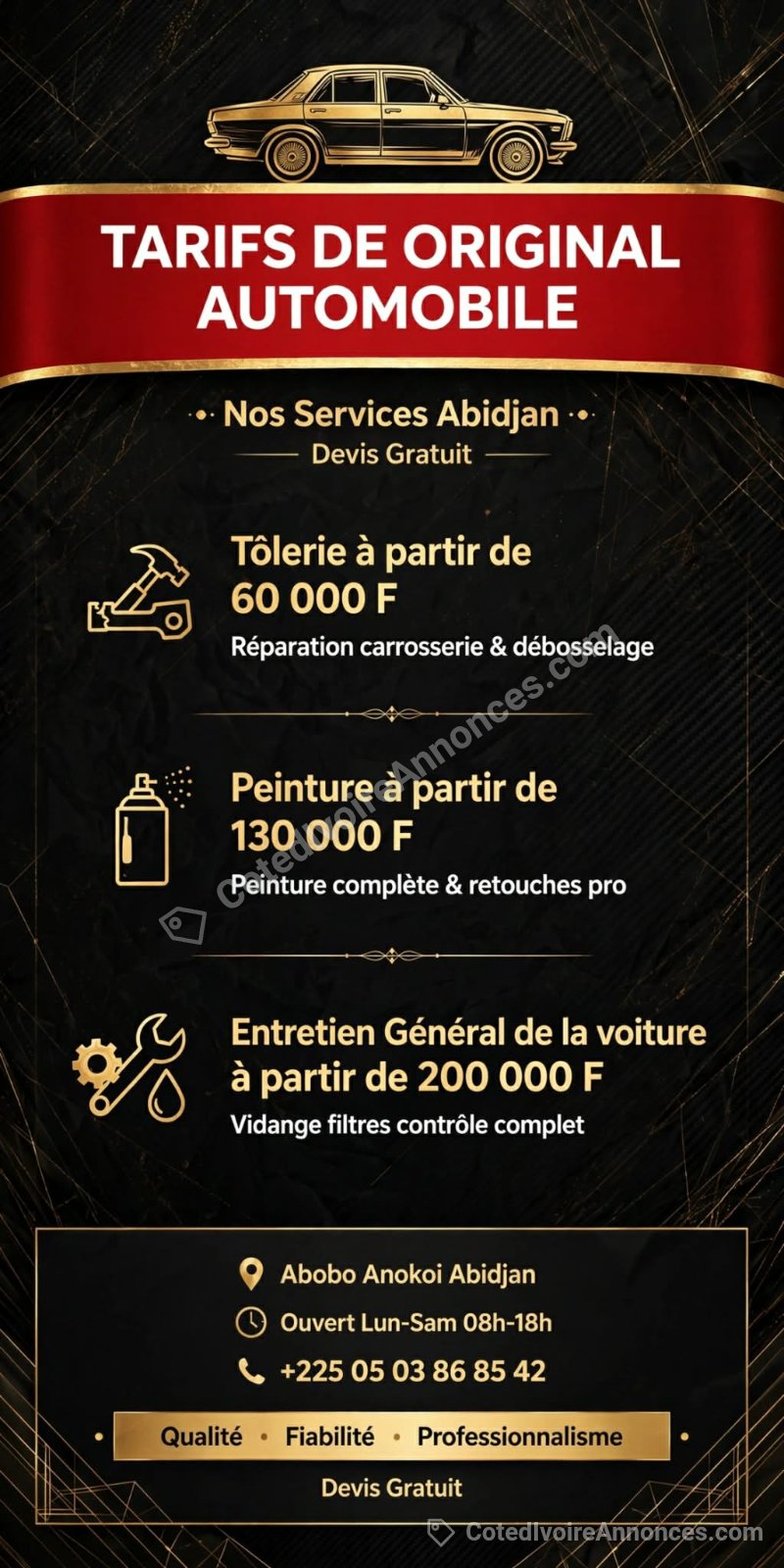 Original automobile à Abidjan