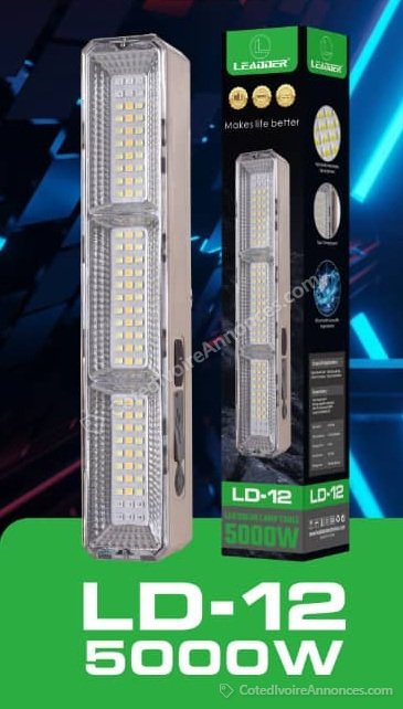 Lampe avec plaque solaire rechargeable LD-12 5000W à Abidjan