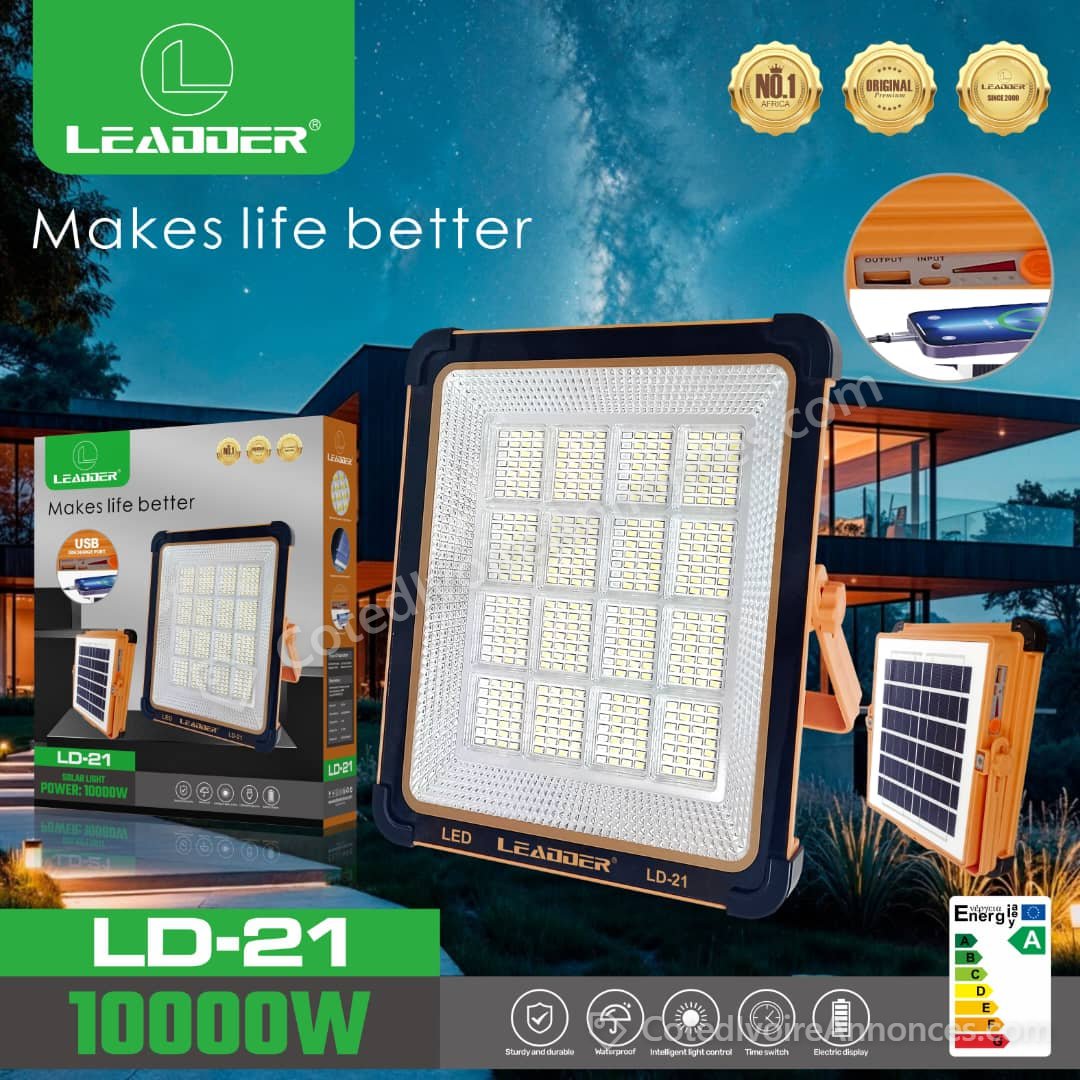 Lampadaire rechargeable avec panneau solaire LD-21 10000W à Abidjan