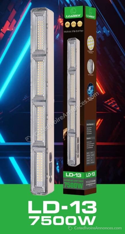Lampe avec plaque solaire rechargeable LD-13 7500W à Abidjan