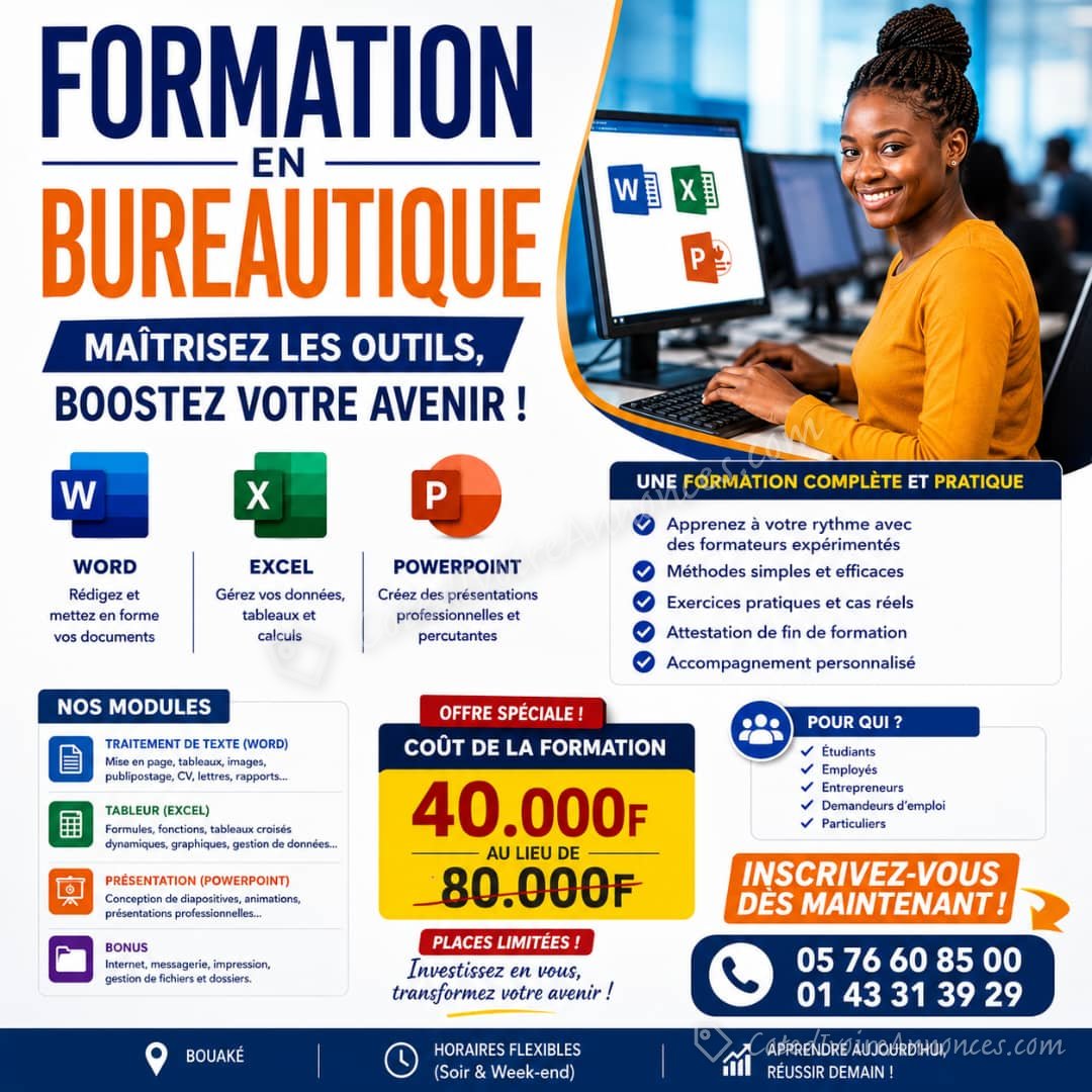 Maîtriser Word , Excel et PowerPoint à Bouaké