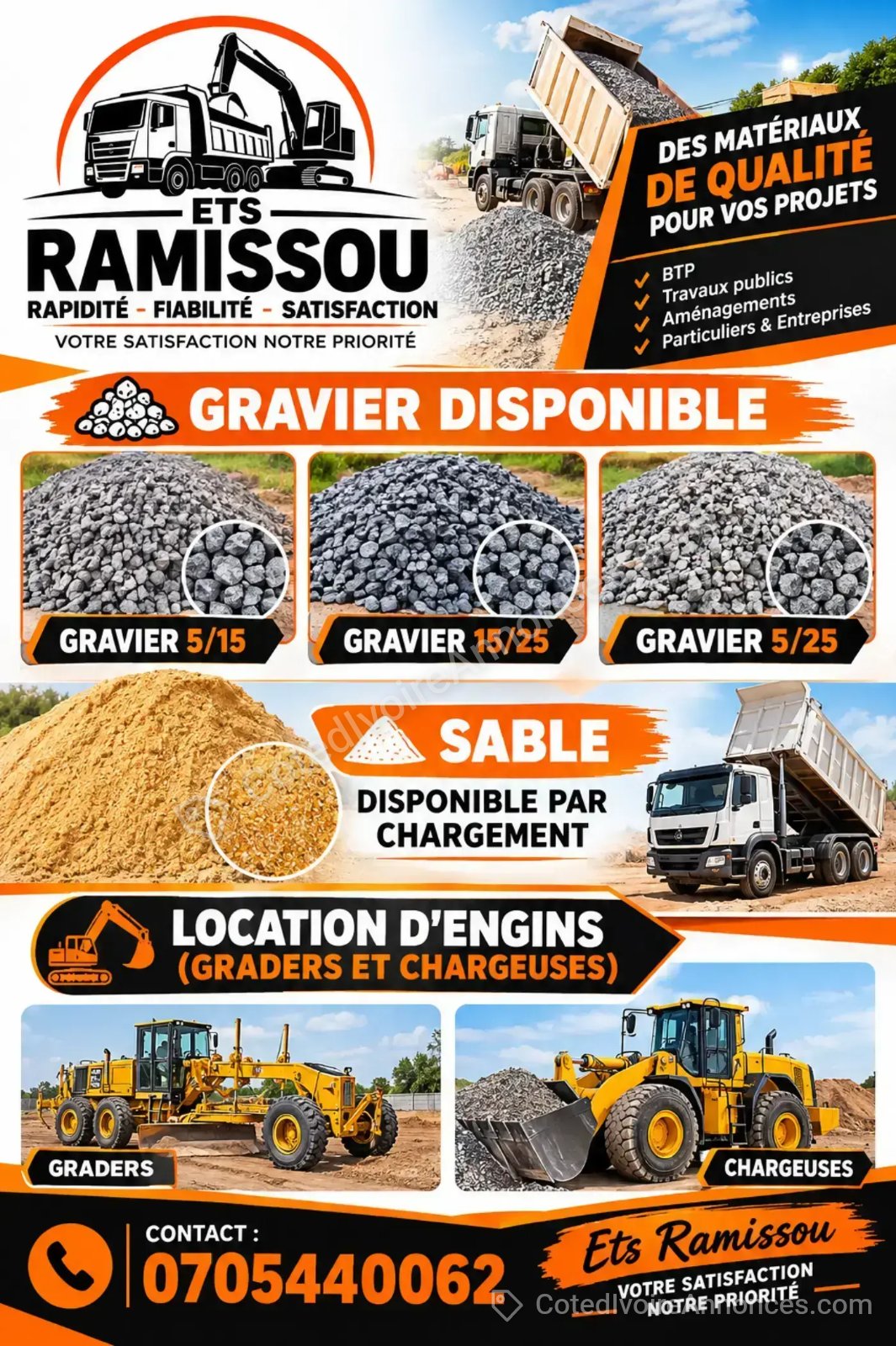 SABLE ET GRAVIER à Bouaké