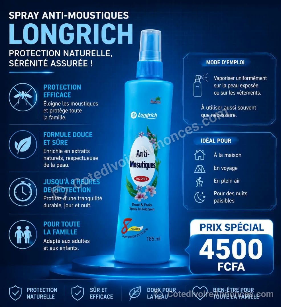 Parfum anti moustique longrich — Mode & Beauté à Abidjan