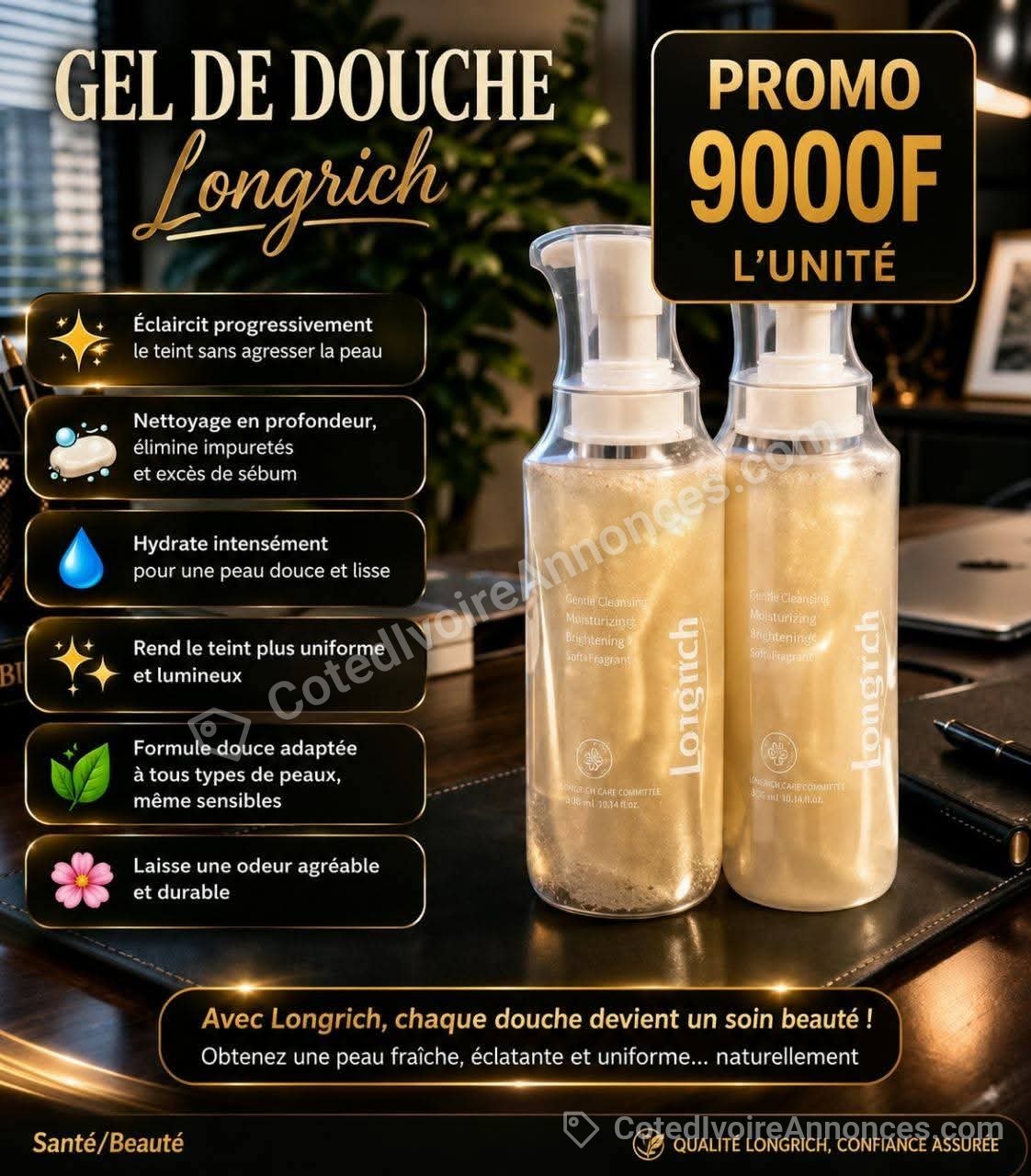 Gel douche teint clair longrich — Mode & Beauté à Abidjan