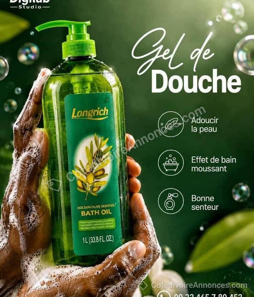 Gel douche à huile d'olive longrich — Mode & Beauté à Abidjan
